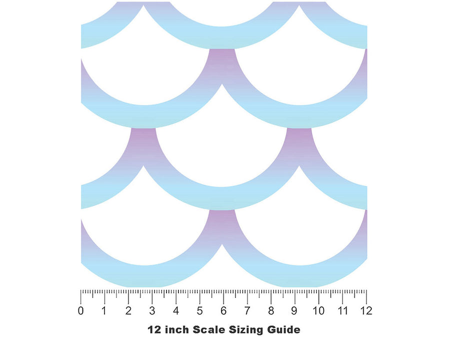 Iridescent Scales Fantasy Vinyl Film Pattern Size 12 inch Scale~Rwraps Iridescent Scales Fantasy Sizing Chart~2