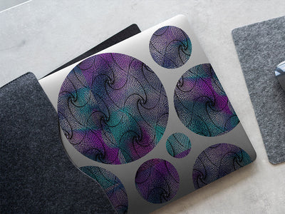 iridescent zentangle optical illusion DIY Laptop Stickers