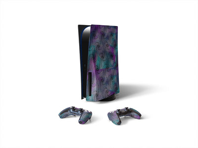 iridescent zentangle optical illusion Sony PS5 DIY Skin