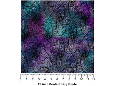 Iridescent Zentangle Optical Illusion Vinyl Film Pattern Size 12 inch Scale~Rwraps Iridescent Zentangle Optical Illusion Sizing Chart~2