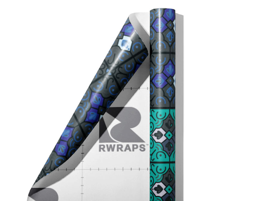 Iris Tile Wrap Film Sheets~Rwraps Series 914 Iris Tile Scrolled Sheet~4