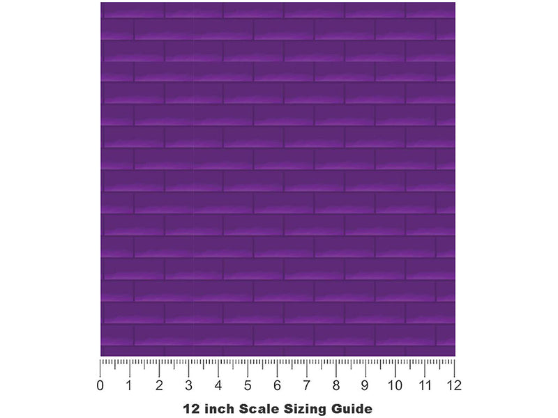 Iris Purple Brick Vinyl Film Pattern Size 12 inch Scale~Rwraps Iris Purple Brick Sizing Chart~3
