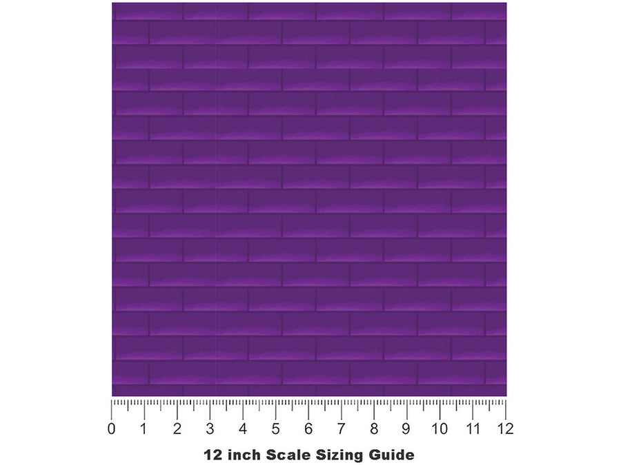 Iris Purple Brick Vinyl Film Pattern Size 12 inch Scale~Rwraps Iris Purple Brick Sizing Chart~3