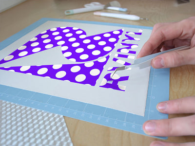 iris purple polka dot Easy Weed Craft Vinyl