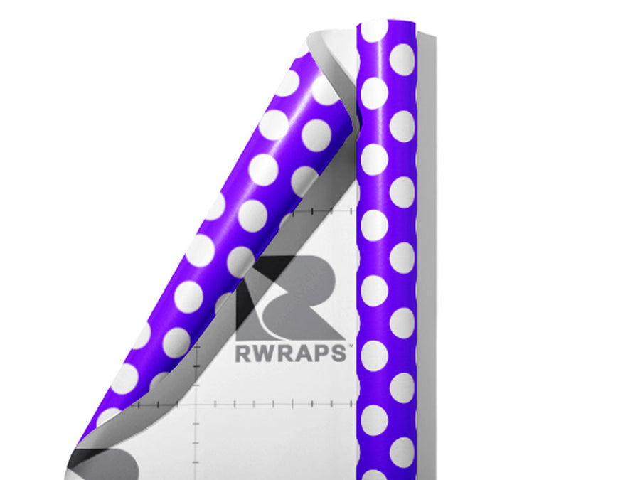Iris Purple Polka Dot Wrap Film Sheets~Rwraps Series 914 Iris Purple Polka Dot Scrolled Sheet~3