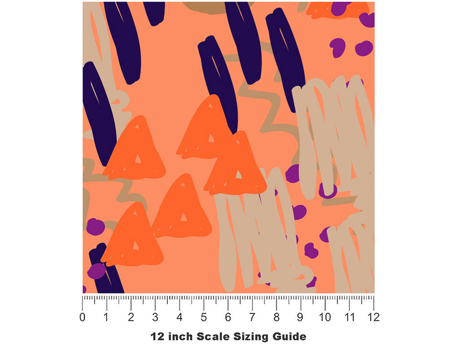 Irish Oraiste Abstract Vinyl Film Pattern Size 12 inch Scale~Rwraps Irish Oraiste Abstract Sizing Chart~2