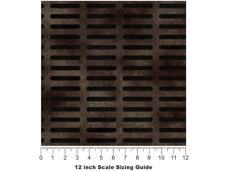 Iron Grate Rust Vinyl Film Pattern Size 12 inch Scale~Rwraps Iron Grate Rust Sizing Chart~3