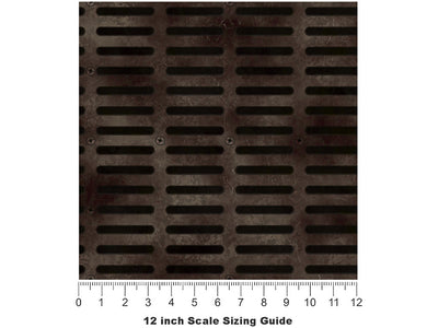 Iron Grate Rust Vinyl Film Pattern Size 12 inch Scale~Rwraps Iron Grate Rust Sizing Chart~3