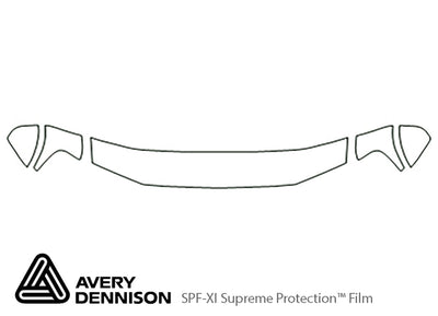 ascender Avery Dennison Clear Bra Hood Precut PPF Diagram