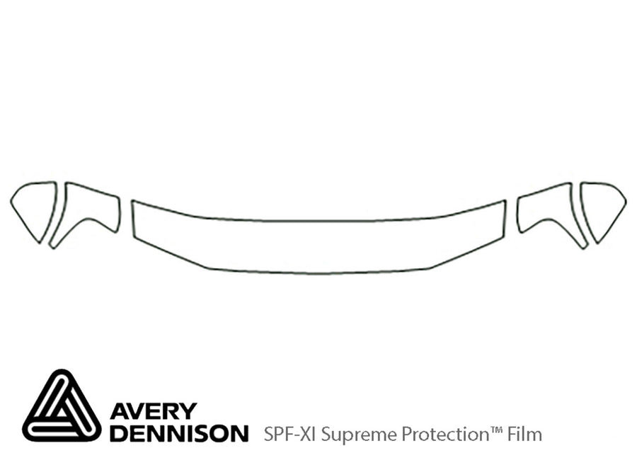 ascender Avery Dennison Clear Bra Hood Precut PPF Diagram