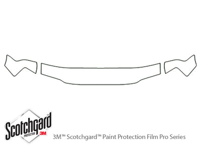 hombre 3M Clear Bra Hood Precut PPF Diagram