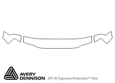 hombre Avery Dennison Clear Bra Hood Precut PPF Diagram