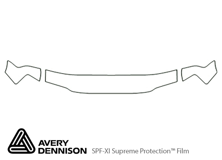 hombre Avery Dennison Clear Bra Hood Precut PPF Diagram