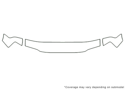 hombre Avery Dennison Clear Bra Hood Precut PPF Diagram