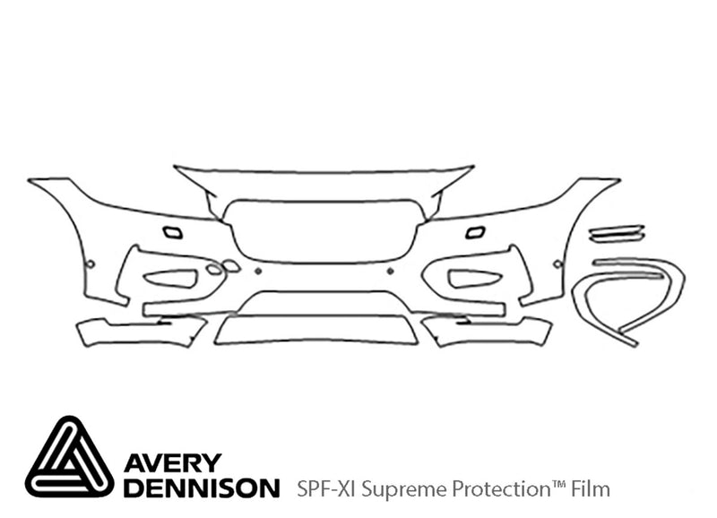 f-pace Avery Dennison Clear Bra Bumper Precut PPF Diagram