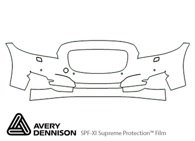 xj Avery Dennison Clear Bra Bumper Precut PPF Diagram