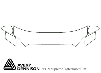 xj Avery Dennison Clear Bra Hood Precut PPF Diagram