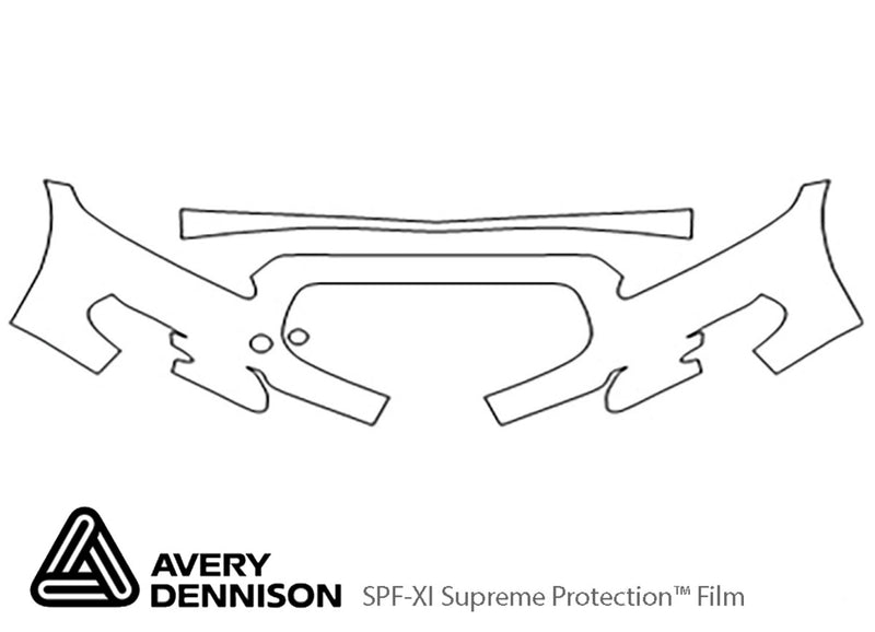 xj Avery Dennison Clear Bra Bumper Precut PPF Diagram