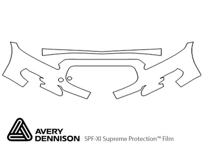 xj Avery Dennison Clear Bra Bumper Precut PPF Diagram