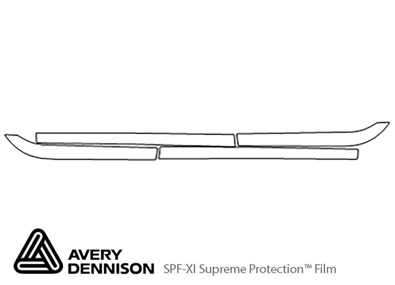 xj Avery Dennison Clear Bra Door Cup Precut PPF Diagram