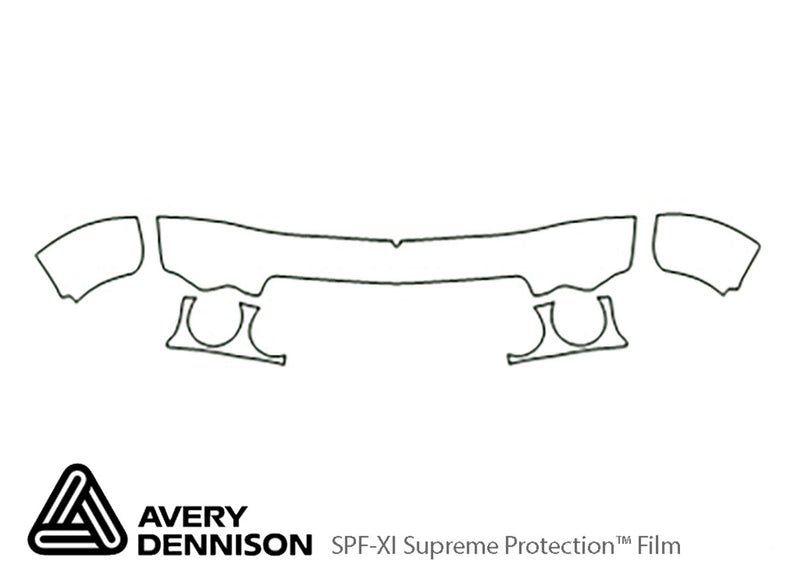xj-type Avery Dennison Clear Bra Hood Precut PPF Diagram