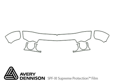 xj-type Avery Dennison Clear Bra Hood Precut PPF Diagram