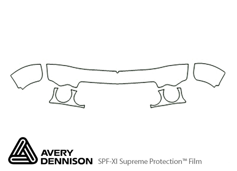 xj-type Avery Dennison Clear Bra Hood Precut PPF Diagram