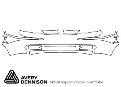 xj-type Avery Dennison Clear Bra Bumper Precut PPF Diagram