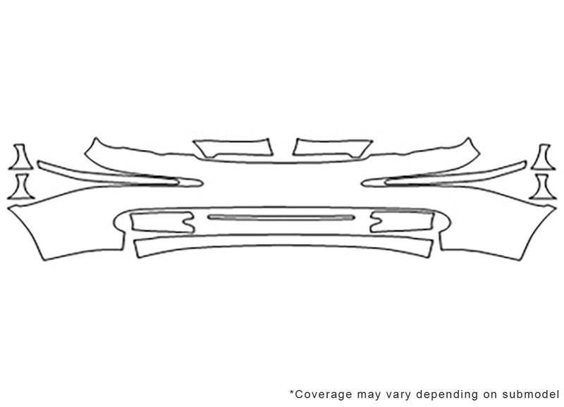 xj-type Avery Dennison Clear Bra Bumper Precut PPF Diagram