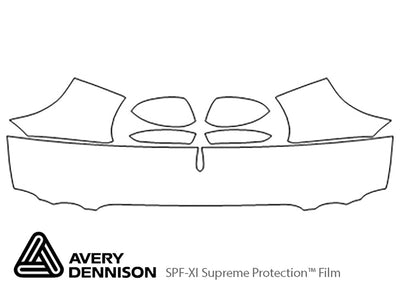 xj-type Avery Dennison Clear Bra Hood Precut PPF Diagram