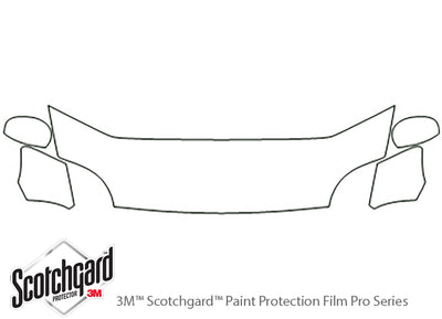 xk-type 3M Clear Bra Hood Precut PPF Diagram