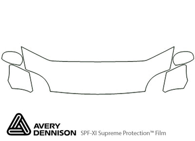 xk-type Avery Dennison Clear Bra Hood Precut PPF Diagram
