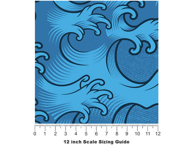 Japanese Waves Asian Vinyl Film Pattern Size 12 inch Scale~Rwraps Japanese Waves Asian Sizing Chart~2
