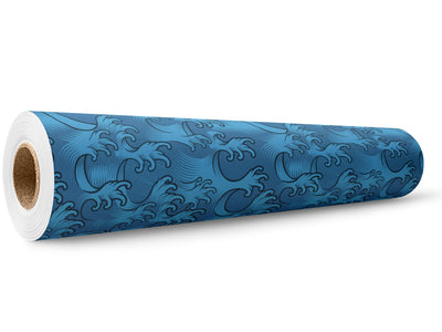 Japanese Waves Asian Wrap Film Wholesale Roll~Rwraps Series 914 Digitally Printed Vinyl Roll~5