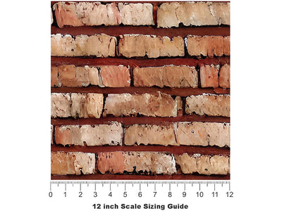 Jasper Orange Brick Vinyl Film Pattern Size 12 inch Scale~Rwraps Jasper Orange Brick Sizing Chart~3