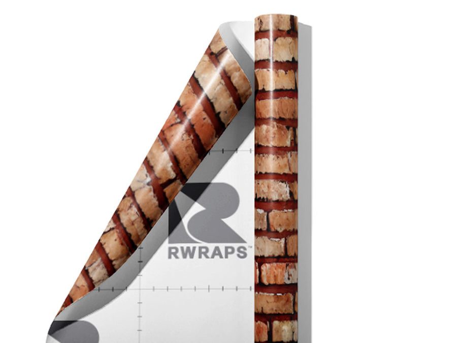 Jasper Orange Brick Wrap Film Sheets~Rwraps Series 914 Jasper Orange Brick Scrolled Sheet~4