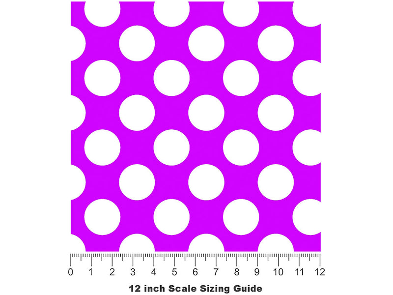 Jazzberry Pink Polka Dot Vinyl Film Pattern Size 12 inch Scale~Rwraps Jazzberry Pink Polka Dot Sizing Chart~2