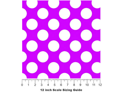 Jazzberry Pink Polka Dot Vinyl Film Pattern Size 12 inch Scale~Rwraps Jazzberry Pink Polka Dot Sizing Chart~2