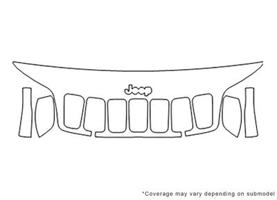 cherokee Avery Dennison Clear Bra Hood Precut PPF Diagram