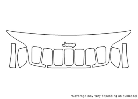 cherokee Avery Dennison Clear Bra Hood Precut PPF Diagram