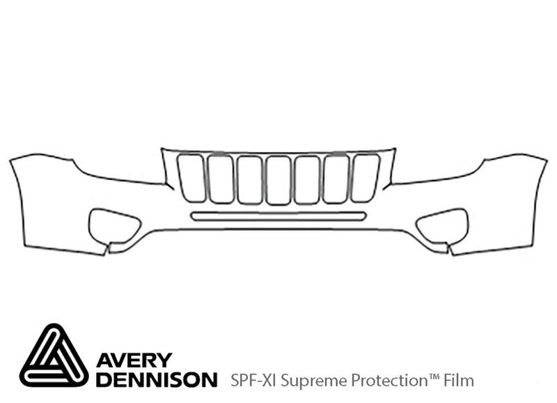 compass Avery Dennison Clear Bra Bumper Precut PPF Diagram