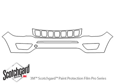 compass 3M Clear Bra Bumper Precut PPF Diagram