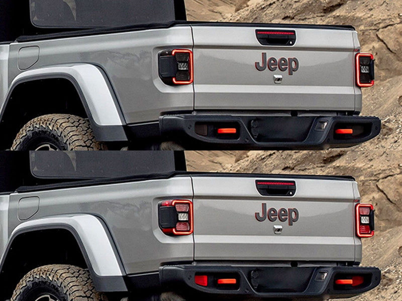 gladiator (rubicon, mojave, overland) Before and After Smoked Taillights
