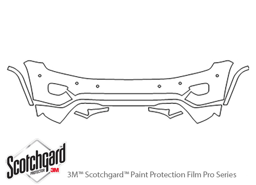 grand cherokee 3M Clear Bra Bumper Precut PPF Diagram