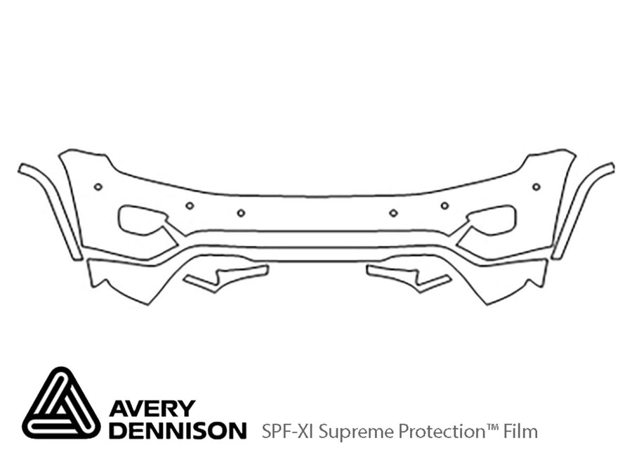 grand cherokee Avery Dennison Clear Bra Bumper Precut PPF Diagram