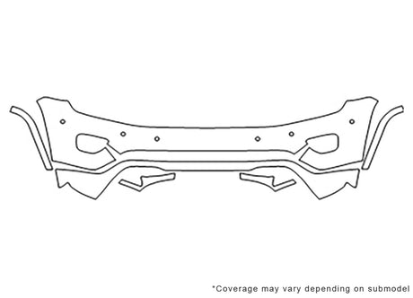 grand cherokee 3M Clear Bra Bumper Precut PPF Diagram