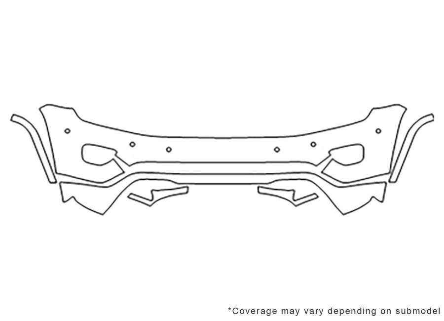 grand cherokee Avery Dennison Clear Bra Bumper Precut PPF Diagram