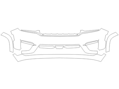grand cherokee Avery Dennison Clear Bra Bumper Precut PPF Diagram