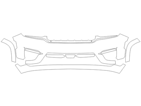 grand cherokee Avery Dennison Clear Bra Bumper Precut PPF Diagram