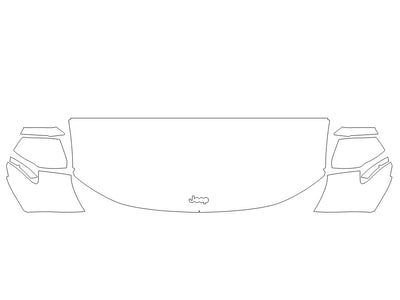grand cherokee Avery Dennison Clear Bra Hood Precut PPF Diagram